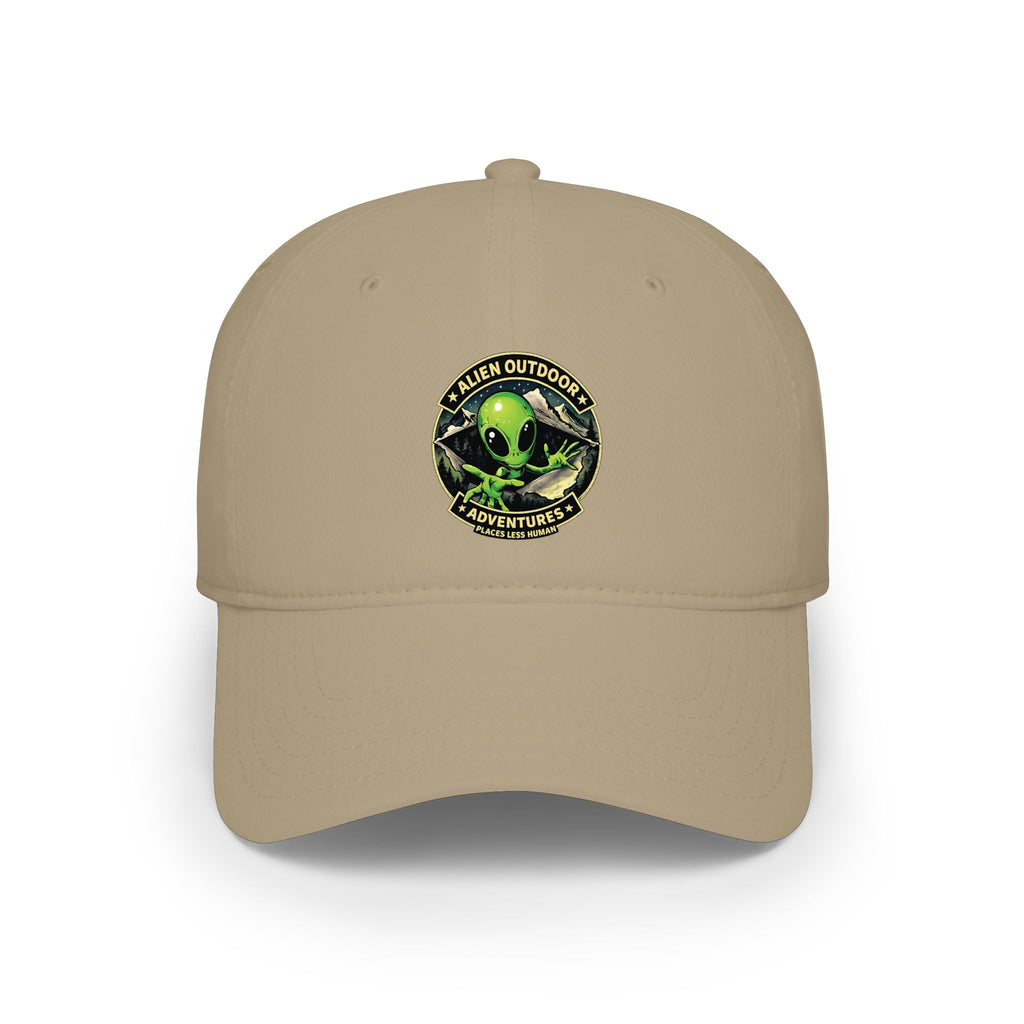 Alien Outdoors Adventures Low Profile Baseball Cap - Green Alien Logo Hat