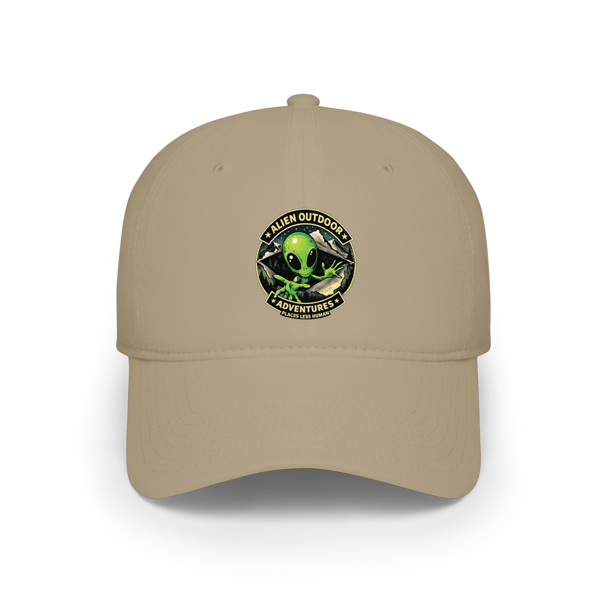 Alien Outdoors Adventures Low Profile Baseball Cap - Green Alien Logo Hat