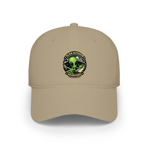 Alien Outdoors Adventures Low Profile Baseball Cap - Green Alien Logo Hat