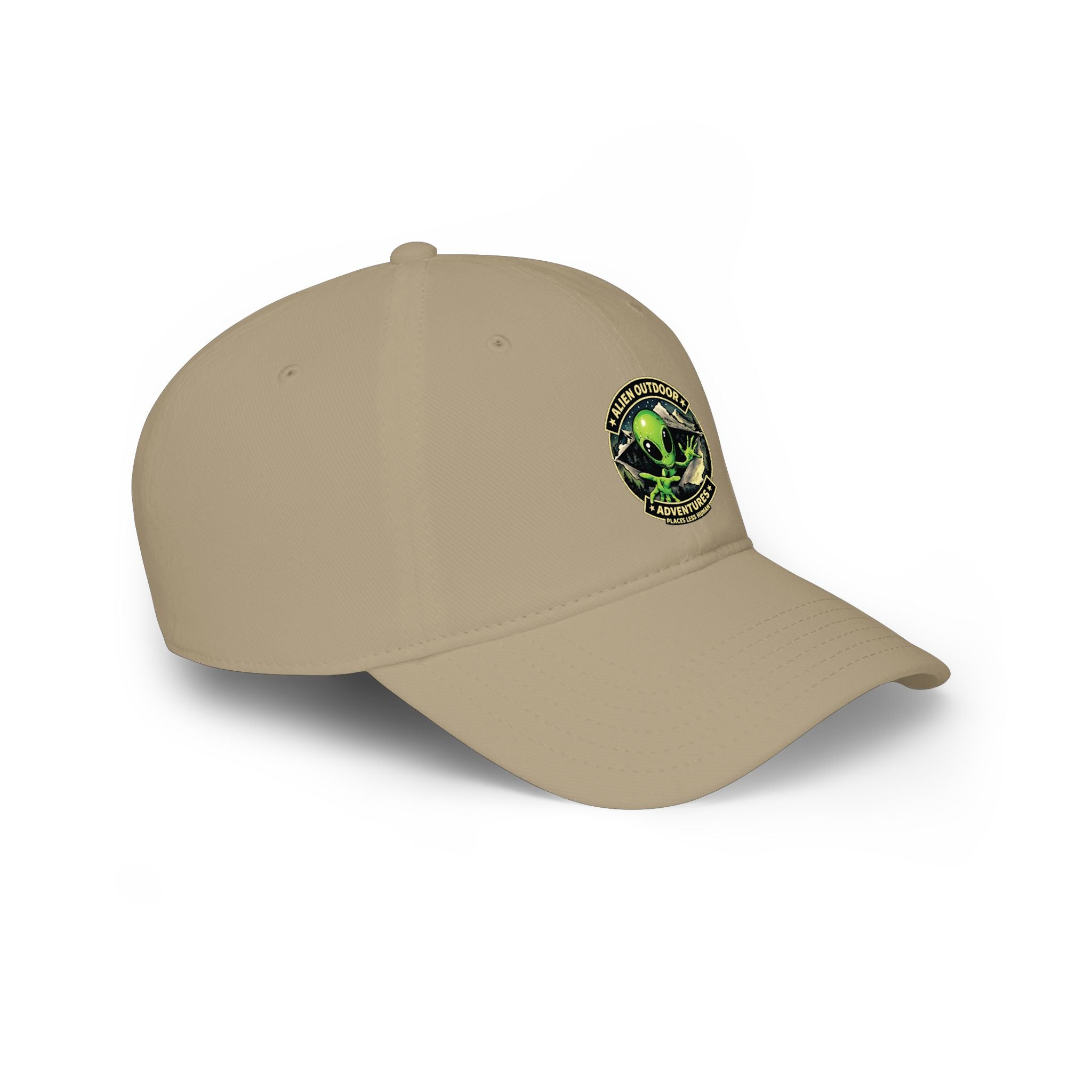 Alien Outdoors Adventures Low Profile Baseball Cap - Green Alien Logo Hat