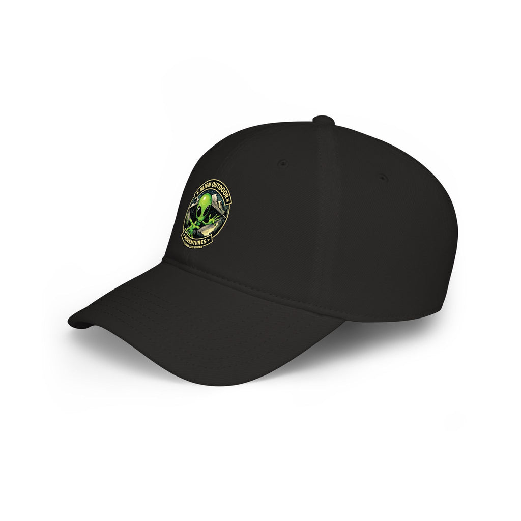 Alien Outdoors Adventures Low Profile Baseball Cap - Green Alien Logo Hat