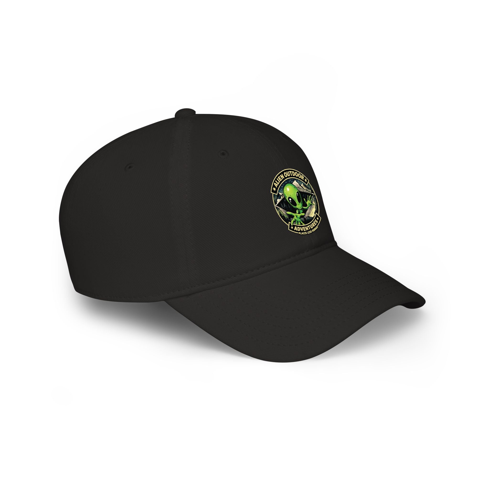 Alien Outdoors Adventures Low Profile Baseball Cap - Green Alien Logo Hat