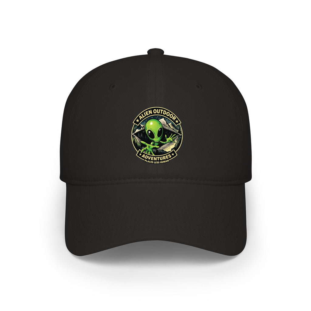 Alien Outdoors Adventures Low Profile Baseball Cap - Green Alien Logo Hat